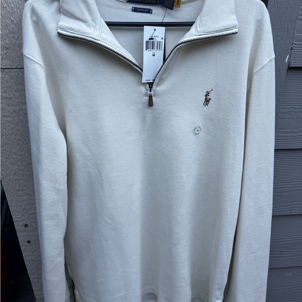 Polo by Ralph Lauren Men's Off-White Zip-Up Sweater